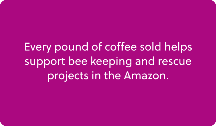 a pink background with the words every pound of coffee sold has to support be keeping and responding projects in
